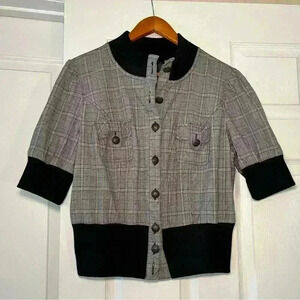 Bisou Bisou Y2K Short Sleeve Plaid Jacket